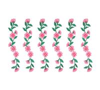 sourcing map Long Plum Iron on Patches, 9.4 in Long Flower Embroidered Appliques Sew on Patch Floral Vines Applique with Leaf for Dress Clothes Jackets Jeans Bags, 6pcs, Rose Red