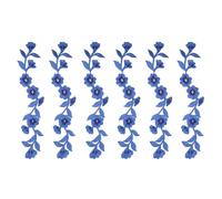 sourcing map Long Plum Iron on Patches, 9.4 in Long Flower Embroidered Appliques Sew on Patch Floral Vines Applique with Leaf for Dress Clothes Jackets Jeans Bags, 6pcs, Sapphire Blue