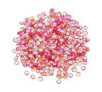 sourcing map Loose Sequins 4000 Pcs 5MM Silver Backed Cup Embroidery Sequins Spangles for Jewelry Making Crafts Sewing, AB Bright Red