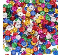 sourcing map Loose Sequins 4200Pcs Silver Backed Cup Embroidery Sequins for Jewelry Making Crafts Sewing, Laser Mixed Color