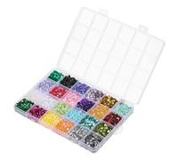 sourcing map Loose Sequins 5MM Iridescent Sequins Cup Sequins Embroidery Sequins for Jewelry Making Crafts Sewing,24 Colors
