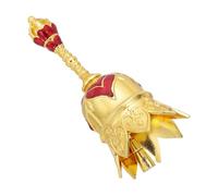 sourcing map Loud Hand Bell, 1.97 Inch Wedding Dinner Service Call Bells, Vintage Alloy Carving Jingle Bell for Restaurant, Seniors Bedside, Meditation, Red Gold