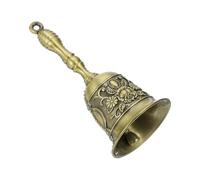 sourcing map Loud Hand Bell, 2.09 Inch Wedding Dinner Service Call Bells, Vintage Alloy Carving Jingle Bell for Restaurant, Seniors Bedside, Meditation, Bronze