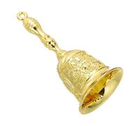 sourcing map Loud Hand Bell, 2.09 Inch Wedding Dinner Service Call Bells, Vintage Alloy Carving Jingle Bell for Restaurant, Seniors Bedside, Meditation, Gold