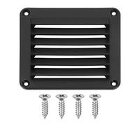sourcing map Louvered Vent, 1Pcs 5.5"x4.84" - Nylon Boat Marine Square Air Vent, Flush Ventilation Grille with Screws, Louvered Ventilator Grill Cover for Caravan Marine Boat Yacht (Black)