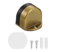 sourcing map Low Dome Floor Door Stop, 1.5" H x 1.65" W Stainless Steel Door Stopper, Rubber Bumper Wall Protector with Screws&Adhesive Tape for Bedroom Bathroom Office, Brass Tone