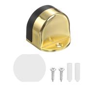 sourcing map Low Dome Floor Door Stop, 1.5" H x 1.65" W Stainless Steel Door Stopper, Rubber Bumper Wall Protector with Screws&Adhesive Tape for Bedroom Bathroom Office, Gold