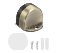sourcing map Low Dome Floor Door Stop, 1.5" H x 1.65" W Stainless Steel Door Stopper, Rubber Bumper Wall Protector with Screws&Adhesive Tape for Bedroom Bathroom Office, Bronze