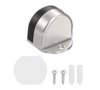 sourcing map Low Dome Floor Door Stop, 1.5" H x 1.65" W Stainless Steel Door Stopper, Rubber Bumper Wall Protector with Screws&Adhesive Tape for Bedroom Bathroom Office, Silver
