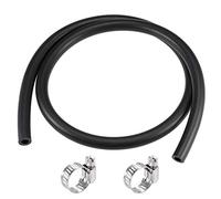 sourcing map Lubricating Oil Hose 8mm ID 14mm OD 3.3ft Rubber Water Hose Black, 2 Clamps