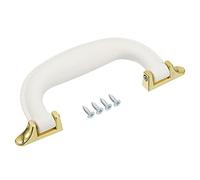 sourcing map Luggage Handles, 155mm/6.1inch PU Leather Pull Handle Suitcase Case Replacement Handles with Screws for Case Suitcase Toolbox, White