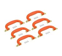 sourcing map Luggage Handles, 6Pcs 155mm/6.1inch PU Leather Pull Handle Suitcase Case Replacement Handles with Screws for Case Suitcase Toolbox, Orange