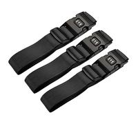 sourcing map Luggage Straps 2m Length Adjustable Suitcase Belts with Combination Lock Name Tag for Travel Packing Accessory, Black Pack of 3