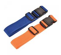 sourcing map Luggage Straps 2m Length Baggage Buckle Lock Belt Name Card for Travel Suitcase Backpack, Blue Orange 2in1 Set