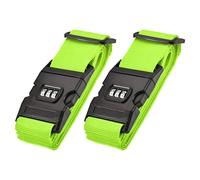 sourcing map Luggage Straps Suitcase Belts with Buckle, Combination Lock, 2Mx5cm Adjustable PP Travel Packing Accessories, Light Green 2Pcs