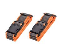 sourcing map Luggage Straps Suitcase Belts with Buckle Label, 2Mx5cm Adjustable PP Travel Bag Packing Accessories, Orange Gray 2Pcs