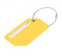 sourcing map Luggage Tag 9x5cm Silicone Identifier Card Holder Labels for Travel Yellow Black