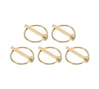 sourcing map Lynch Pin with Ring 6mm x 42mm Gold 5 Pcs | Heavy Duty Linch Pins,Shaft Locking Pin Clips,Carbon Steel,for Farm Tractors Trucks Lawn Mowers Trailers Trolley