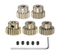 sourcing map M0.6 Pinion Gear Set 3.175mm (1/8") Shaft 16T 17T 18T 19T 20T Aluminum Alloy Motor Gears with Step for 1/10 RC Car (5pcs)