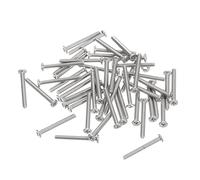 sourcing map M1.4-0.3 x 12mm 100Pcs Flat Round Head Screws 304 Stainless Steel Phillips Drive Machine Screws Hardware Fastener for Furniture Connection