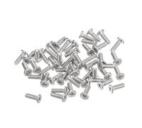 sourcing map M1.4-0.3 x 4mm 100Pcs Flat Round Head Screws 304 Stainless Steel Phillips Drive Machine Screws Hardware Fastener for Furniture Connection