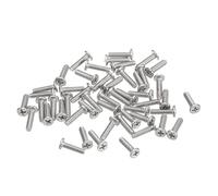 sourcing map M1.4-0.3 x 5mm 100Pcs Flat Round Head Screws 304 Stainless Steel Phillips Drive Machine Screws Hardware Fastener for Furniture Connection