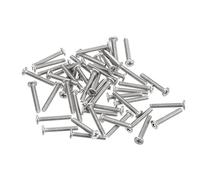 sourcing map M1.6-0.35x10mm 50Pc Flat Round Head Screws 304 Stainless Steel | Phillips Drive Machine Screws Hardware Fastener for Furniture Connection