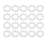 sourcing map M10 100Pcs External Tooth Washers, 410 Stainless Steel Tooth Locking Ring Washers Quick Speed Star Nut Locking Fastener, Silver