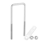 sourcing map M10 2-3/4 Inch Inner Wide Square U Bolts, 7-7/8 Inch Length 304 Stainless Steel U-Bolts with Flange Hexagon Nuts, Frame Plates for Trailer, Automotive, (70mm W x 200mm L)