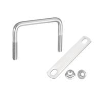 sourcing map M10 3-9/16 Inch Inner Wide Square U Bolts, 2-3/4 Inch Length 304 Stainless Steel U-Bolts with Flange Hexagon Nuts, Frame Plates for Trailer, Automotive, (90mm W x 70mm L)