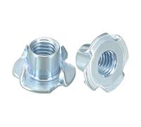 sourcing map M10 4 Pronged Tee Nut T-Nut for Table Legs Rock Climbing Wall Woodwork Holds Wood Cabinetry 20Pcs