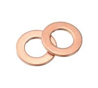sourcing map M10 Flat Washer, 12 Pcs Copper Ring Flat Washers 18mm OD 1.5mm Thick Metal Sealing Gasket Ring for Screws Bolts Nuts