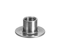 sourcing map M10 T-Nuts, 24pcs Carbon Steel Tee Nuts, Round Base Weld Nuts 12mm Height Through Hole Flange Insert Female Thread Plate Nuts