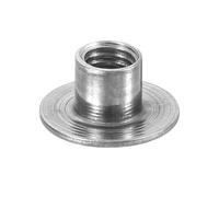 sourcing map M10 T-nuts, 50pcs Carbon Steel Tee Nut Round Base Weld Nuts 12mm Height Through Hole Flange Insert Female Thread Plate Nuts, Dark Gray