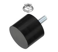 sourcing map M10 Thread Rubber Mounts, Vibration Isolators, Cylindrical Shock Absorber with Studs 50 x 40mm with Non-Slip Nuts