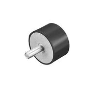 sourcing map M10 Thread Rubber Mounts,Vibration Isolators,Cylindrical Shock Absorber with Studs 50 x 30mm