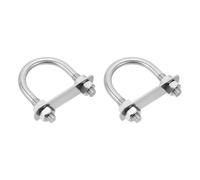 sourcing map M10 U-Bolts, 2 Sets 45mm(1.77") Inner Width 77mm Length 304 Stainless Steel Round Bend U Clamp with Nuts and Plates for Ski Boat, Fishing Boat