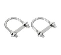 sourcing map M10 U-Bolts, 2 Sets 57mm(2.24") Inner Width 92mm Length 304 Stainless Steel Round Bend U Clamp with Nuts and Plates for Ski Boat, Fishing Boat