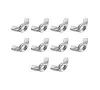 sourcing map M10 Wing Nuts, Carbon Steel Zinc Plated Fasteners Parts Hurrican Screws Hand Twist Tighten Ear Butterfly Nut, 10pcs