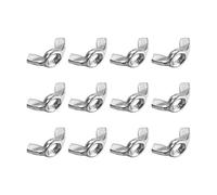 sourcing map M10 Wing Nuts, Stainless Steel 201 Fasteners Parts Hurrican Screws Hand Twist Tighten Ear Butterfly Nut, 12pcs