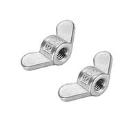 sourcing map M10 Wing Nuts, Stainless Steel 304 Fasteners Parts Hurrican Screws Hand Twist Tighten Ear Butterfly Nut, 2pcs