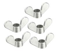 sourcing map M10 Wing Nuts Zinc Plated Fasteners Parts Screws Cymbals Butterfly Nut Silver Tone 5pcs