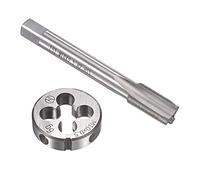 sourcing map M10 x 0.5mm Metric Tap and Die Set, Machine Thread Screw Tap with Round Threading Die, Tap & Die Kit for Nut Screw Bolt Thread Repair