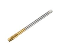 sourcing map M10 x 1.5 H2 Metric Spiral Point Thread Tap, 130mm (5.1") Extra Long Screw Tap Threading Tapping Tool, Titanium Coated 6542 High Speed Steel Machine Taps Tapping Bit