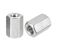 sourcing map M10 x 1.5-Pitch 25mm Length Coupling Nuts, 2pcs 304 Stainless Steel Metric Hex Rod Coupling Nuts