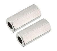 sourcing map M10 X 1.5-Pitch 40mm Length 304 Stainless Steel Metric Hex Coupling Nut, 2-Pcs