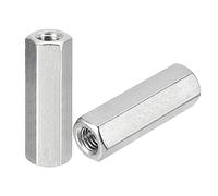 sourcing map M10 x 1.5-Pitch 55mm Length Coupling Nuts, 2pcs 304 Stainless Steel Metric Hex Rod Coupling Nuts