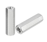 sourcing map M10 x 1.5-Pitch 60mm Length Coupling Nuts, 4pcs 304 Stainless Steel Metric Hex Rod Coupling Nuts