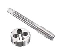 sourcing map M10 x 1.5mm Metric Left Hand Tap and Die Set, Machine Thread Screw Tap with Round Threading Die, Tap & Die Kit for Nut Screw Bolt Thread Repair