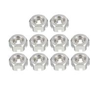 sourcing map M10 x 1.5mm Pitch 304 Stainless Steel Slotted Hex Nuts, Pack of 10